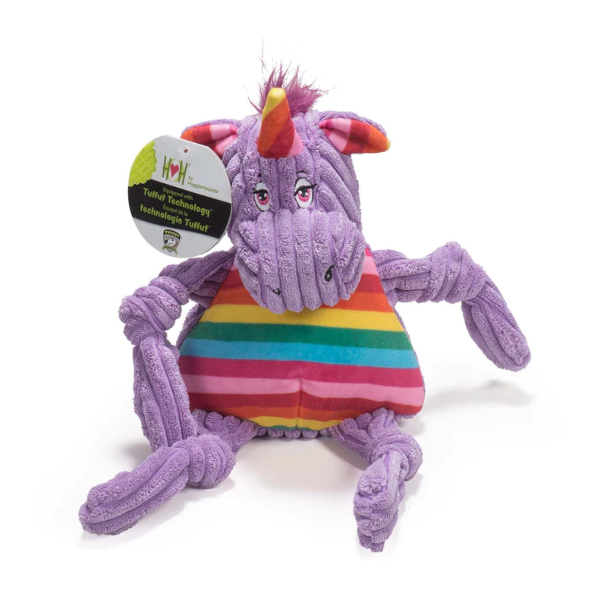 Hugglehounds Rainbow Unicorn Knottie, Hundespielzeug - Woofshack