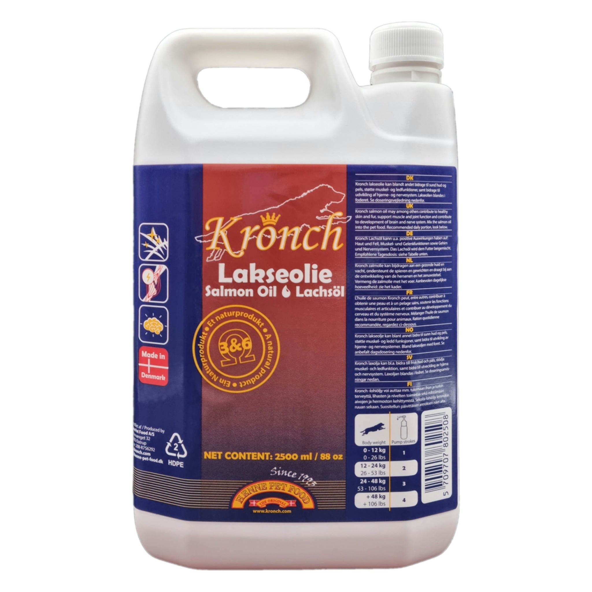 Kronch Lachsöl für Hunde, reine und kaltgepresste Nahrungsergänzung - Woofshack