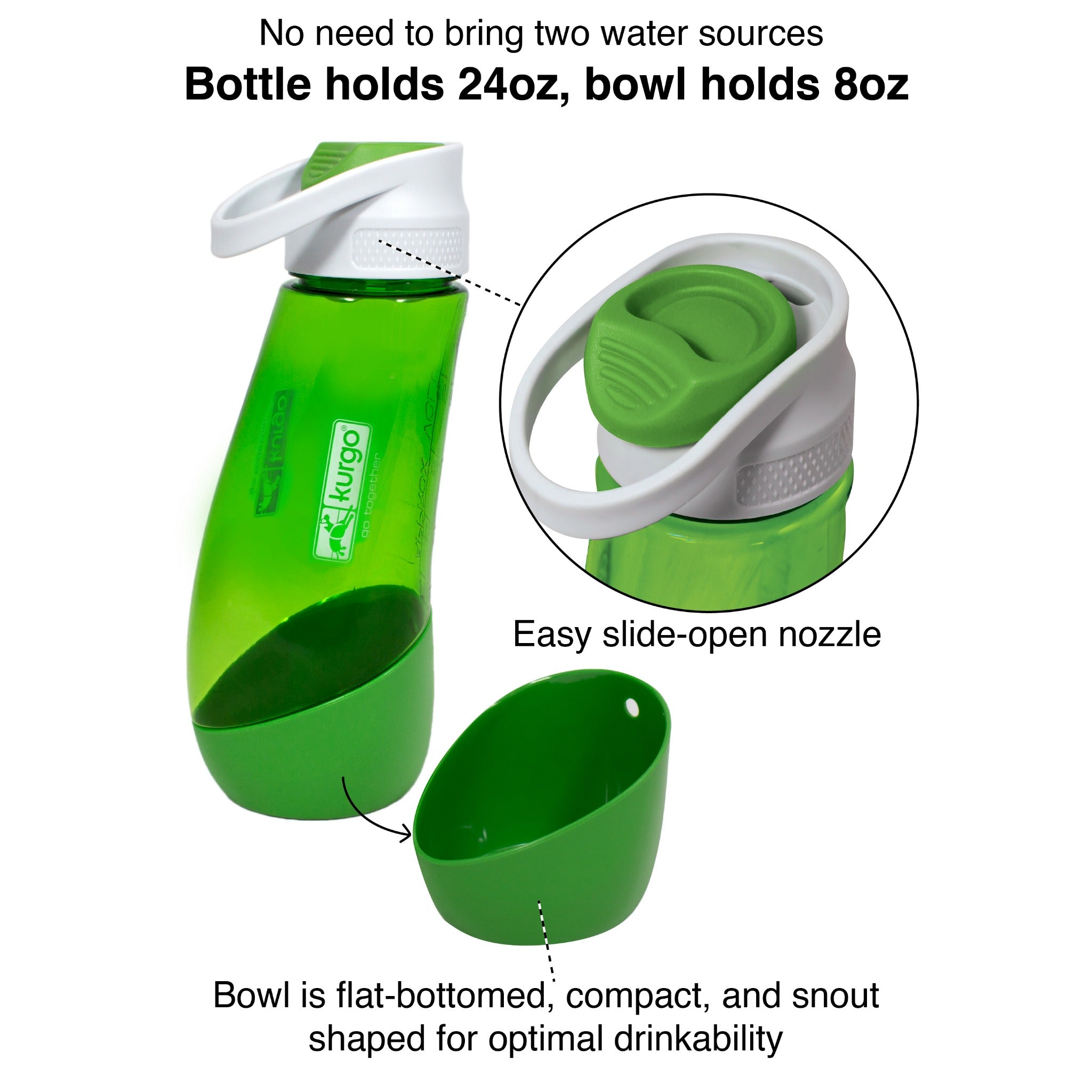 Kurgo Gourd Water Bottle & Bowl, Hundetrinkflasche - Woofshack