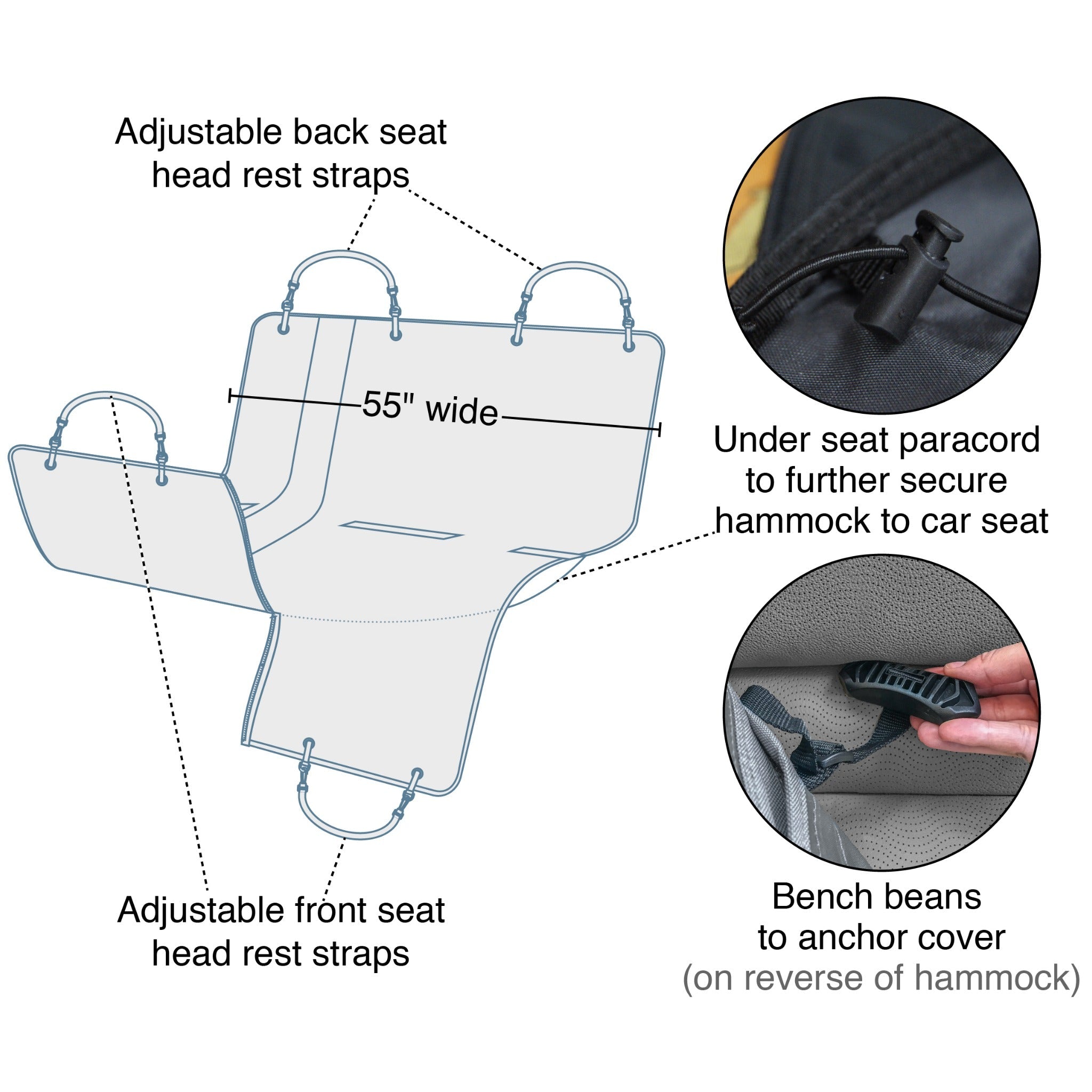 Kurgo Heather Hammock, Hundeautodecke - Woofshack