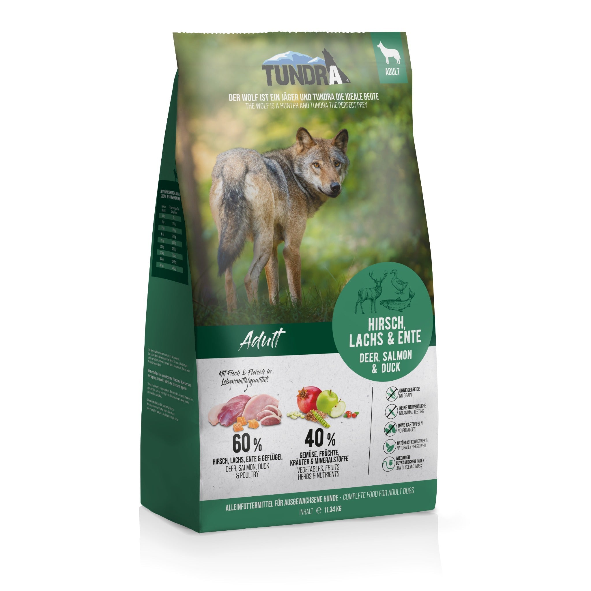 Tundra Dog Adult Trockenfutter, Hirsch, Lachs & Ente - Woofshack