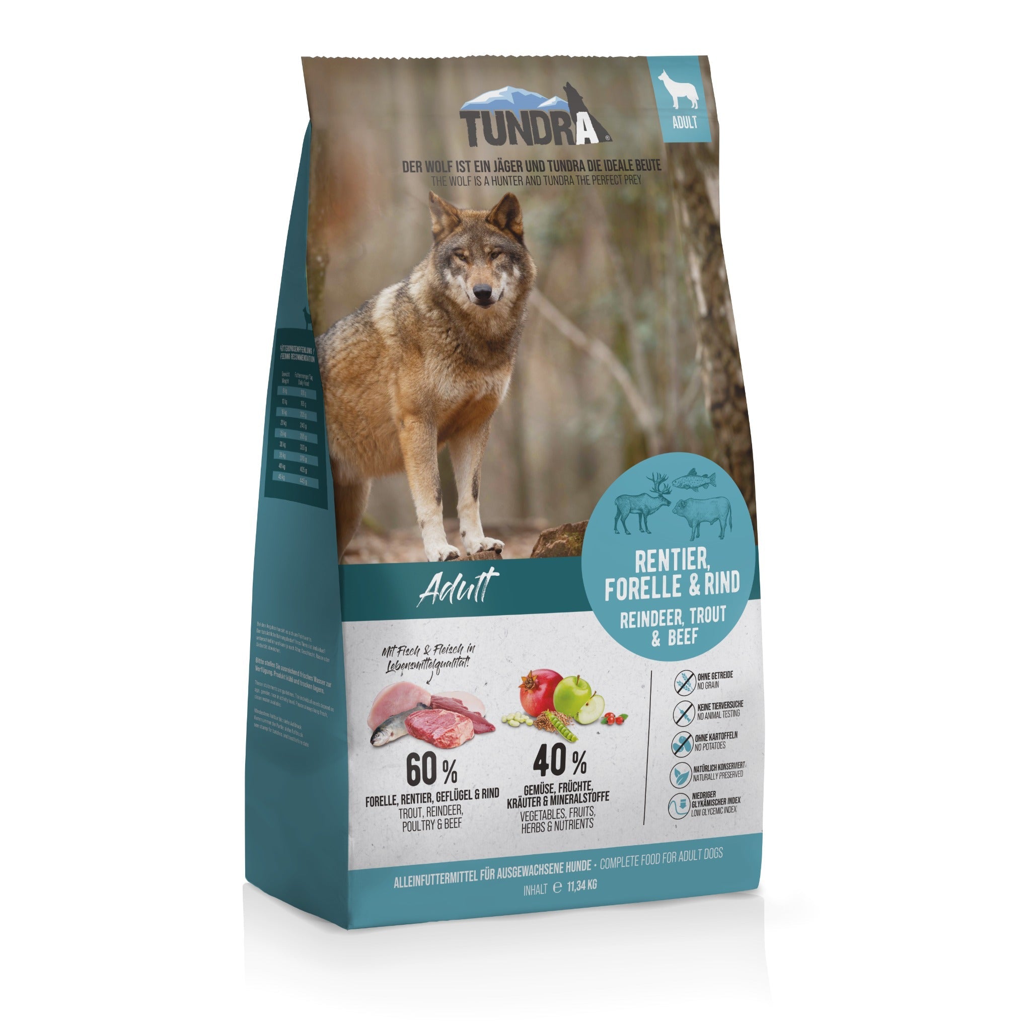 Tundra Dog Adult Trockenfutter, Rentier, Forelle & Rind - Woofshack