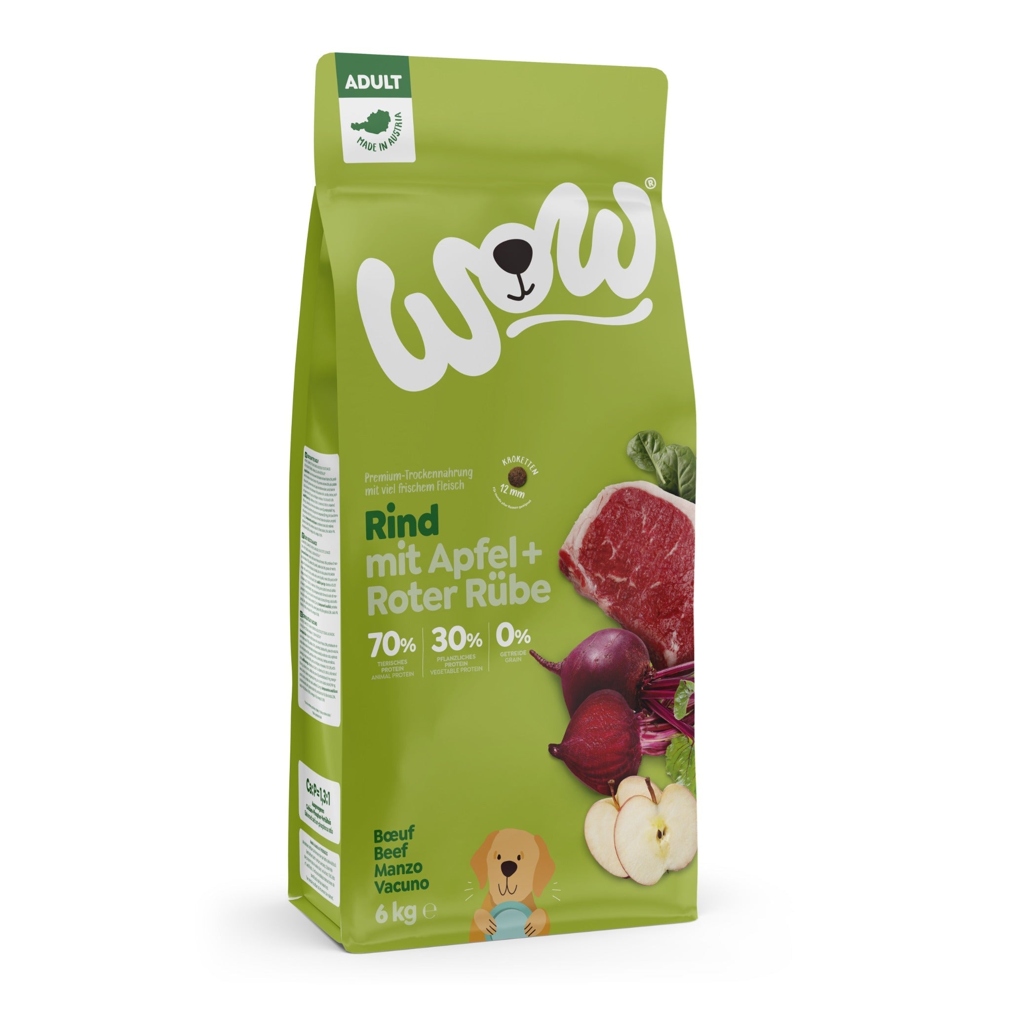WOW Adult Hundetrockenfutter - Rind, Apfel & Rote Rübe - Woofshack