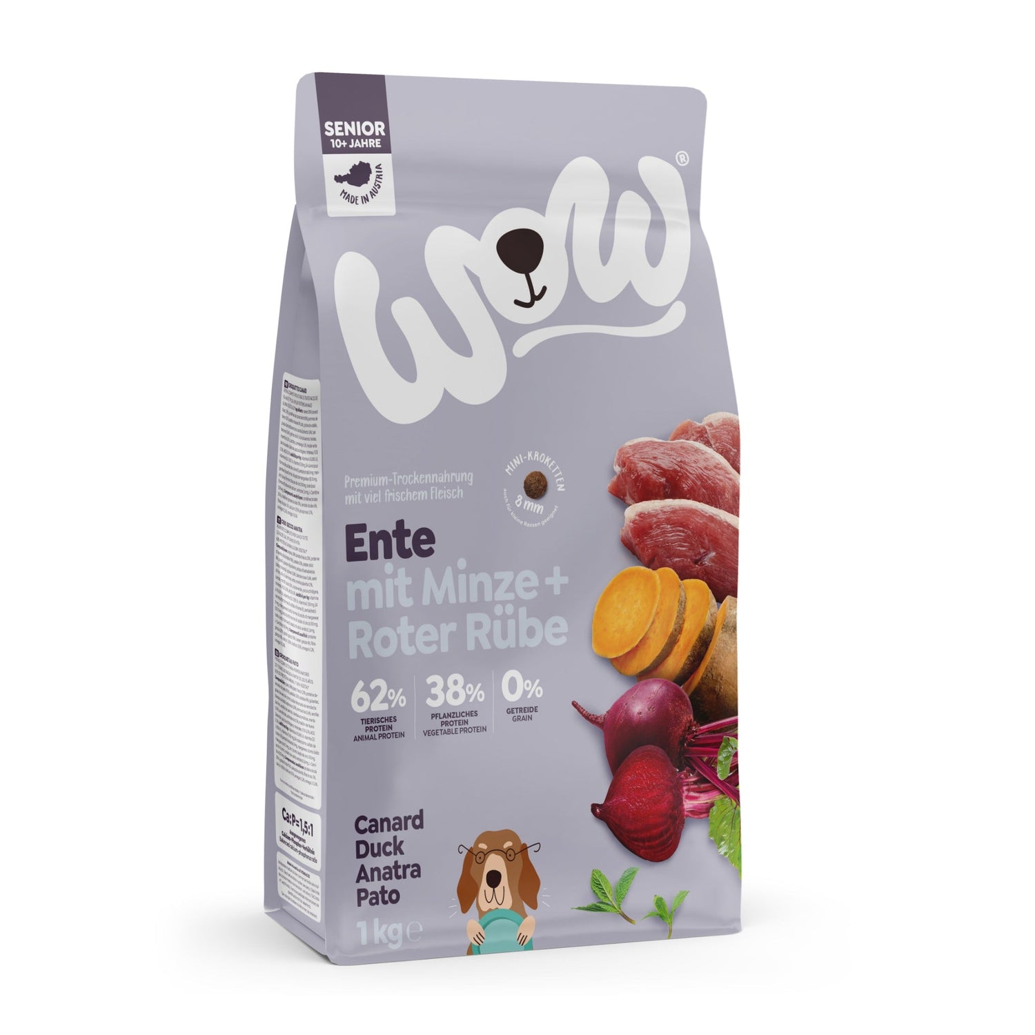 WOW Senior Hundetrockenfutter - Ente, Minze & Rote Rübe - Woofshack