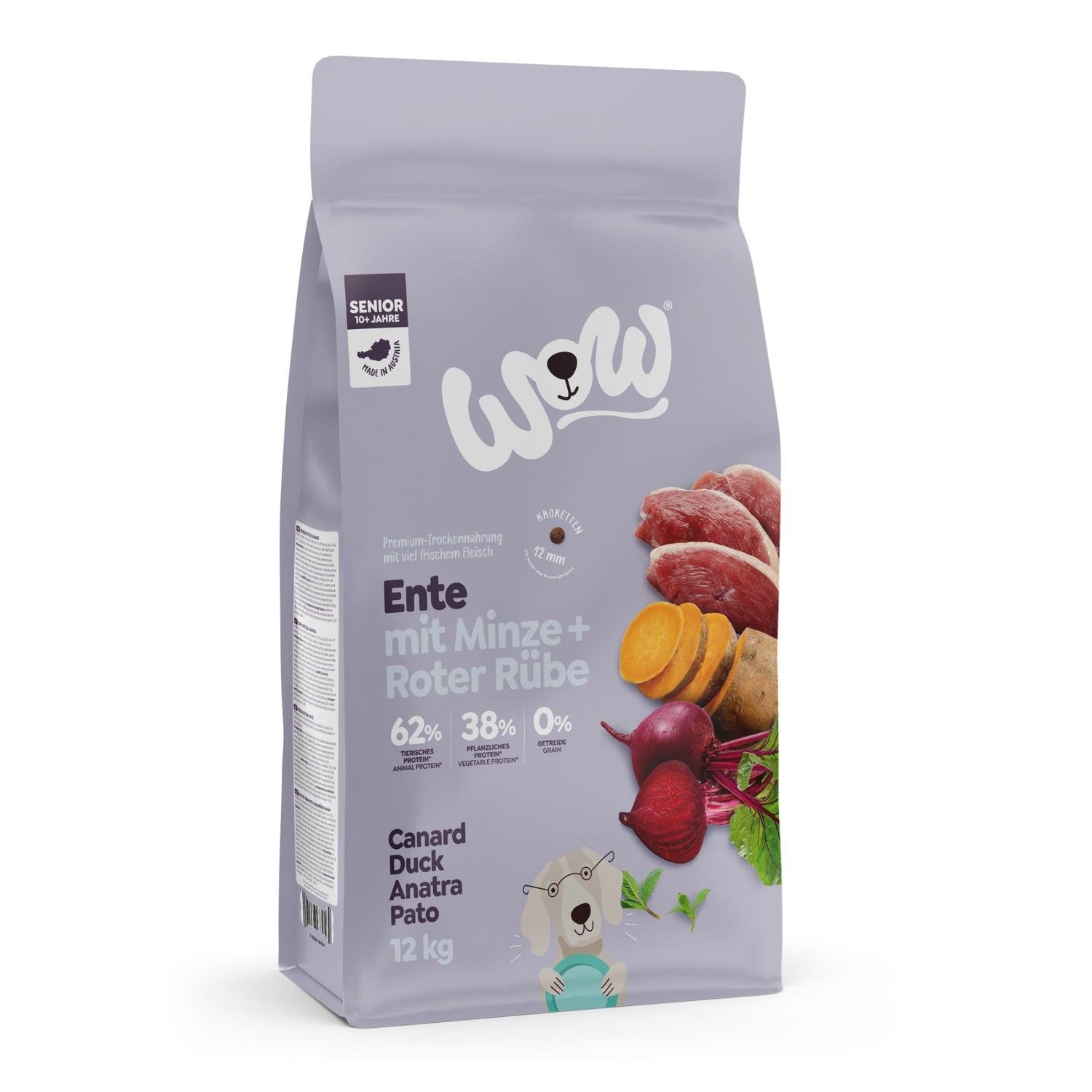 WOW Senior Hundetrockenfutter - Ente, Minze & Rote Rübe - Woofshack