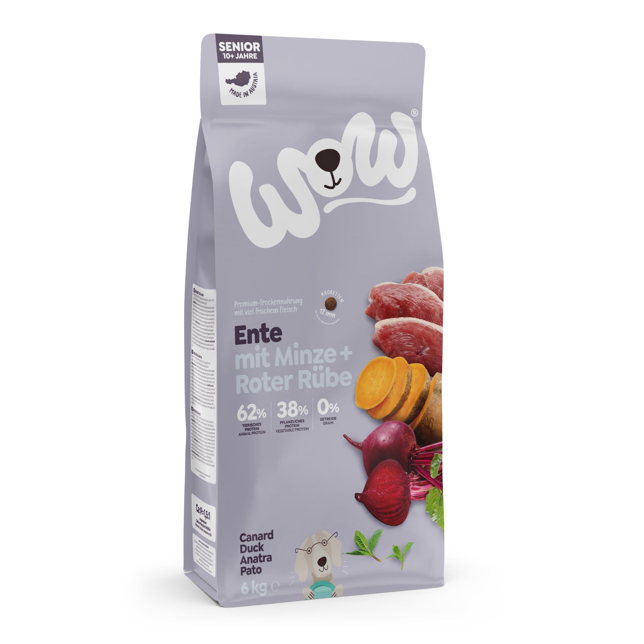 WOW Senior Hundetrockenfutter - Ente, Minze & Rote Rübe - Woofshack