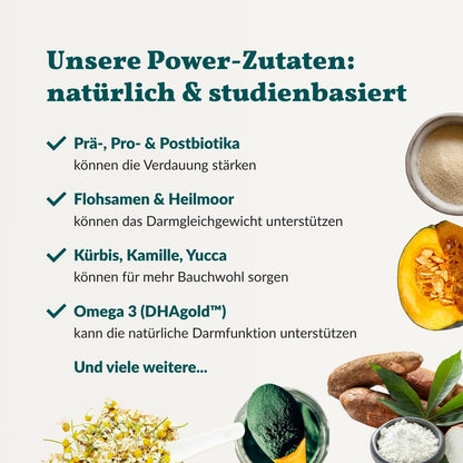 Vetevo Belly Bites 2.0 – Verdauungs-Snacks für Hunde mit Prä-, Pro- &amp; Postbiotika, Kürbis &amp; Algen | Für ein glückliches Hundebäuchlein