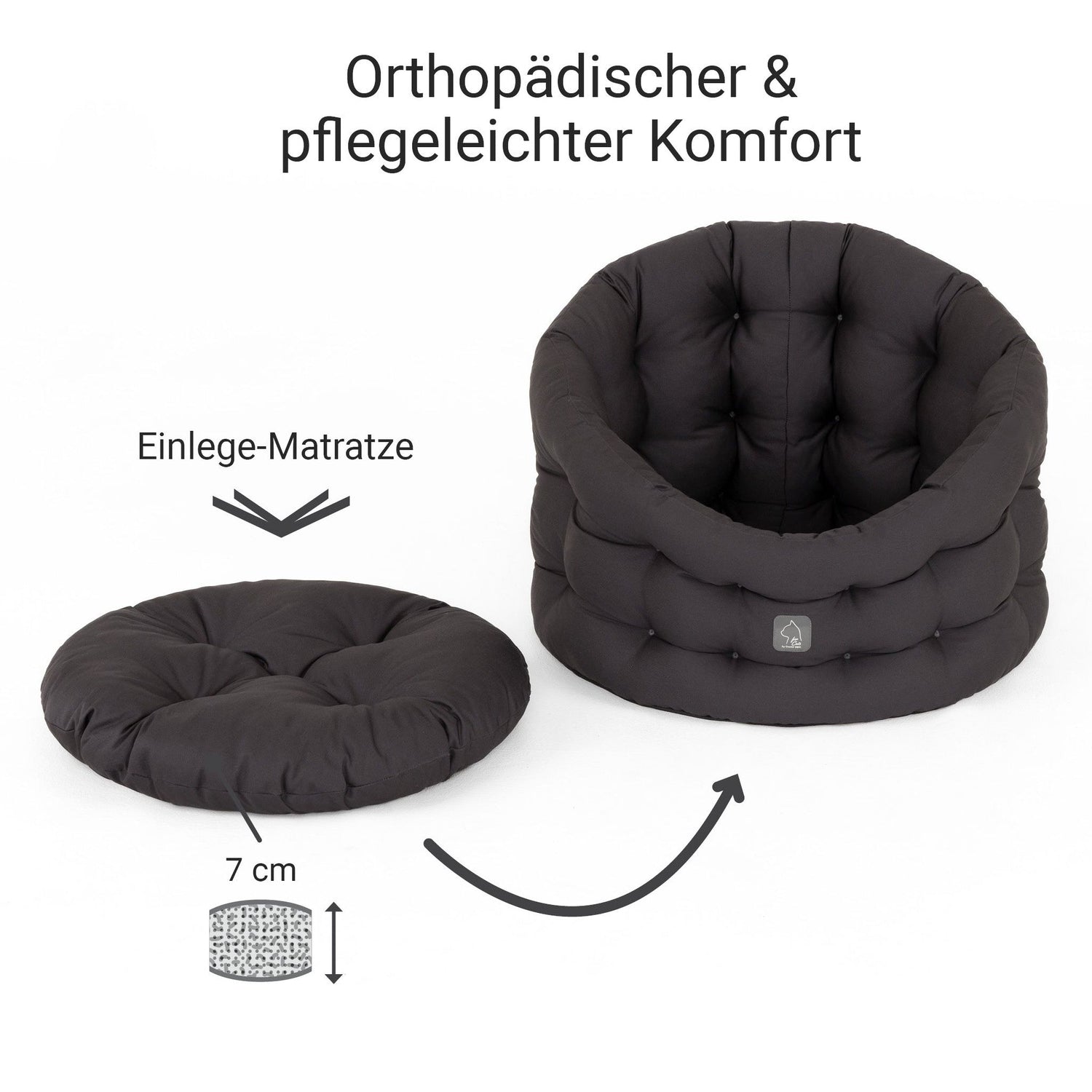 4cats by Doctor Bark Katzenbett Deluxe für Kater – Katerbett, waschbar bis 95 °C, Made in Germany | Der Rückzugsort, den dein Kater wirklich braucht - Woofshack