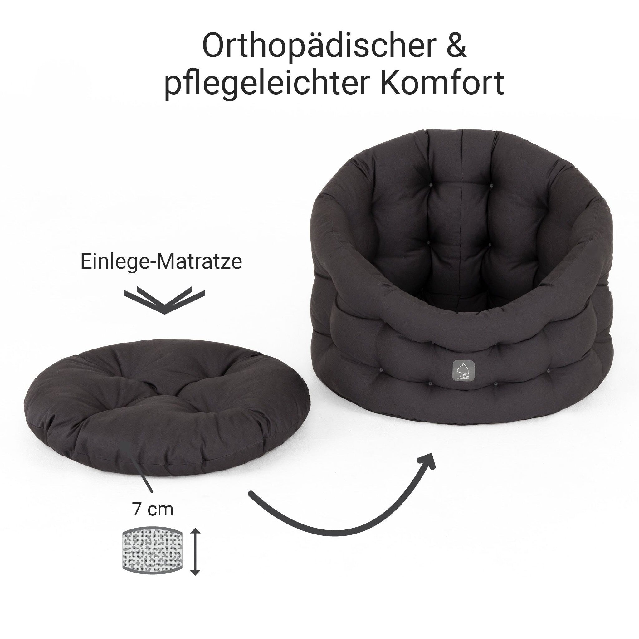 4cats by Doctor Bark Katzenbett Deluxe für Kater – Katerbett, waschbar bis 95 °C, Made in Germany | Der Rückzugsort, den dein Kater wirklich braucht - Woofshack