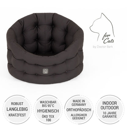 4cats by Doctor Bark Katzenbett Deluxe für Kater – Katerbett, waschbar bis 95 °C, Made in Germany | Der Rückzugsort, den dein Kater wirklich braucht - Woofshack