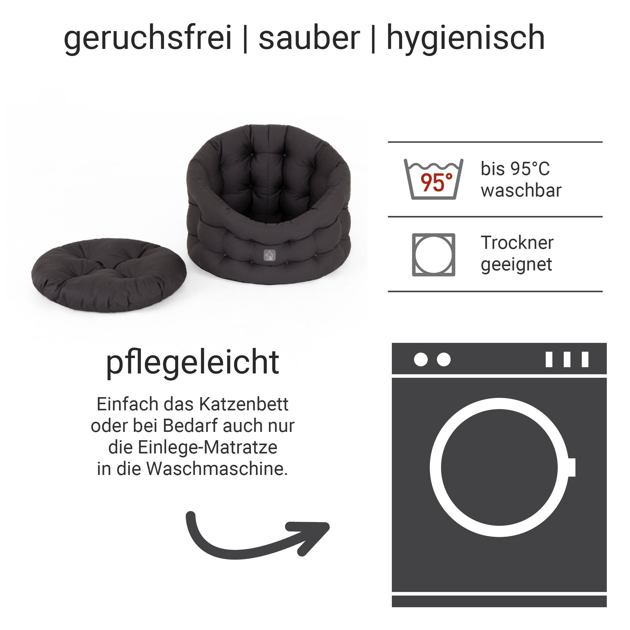 4cats by Doctor Bark Katzenbett Deluxe für Kater – Katerbett, waschbar bis 95 °C, Made in Germany | Der Rückzugsort, den dein Kater wirklich braucht - Woofshack