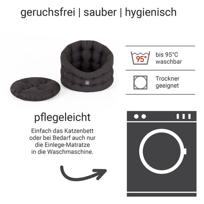 4cats by Doctor Bark Katzenbett Deluxe für Kater – Katerbett, waschbar bis 95 °C, Made in Germany | Der Rückzugsort, den dein Kater wirklich braucht - Woofshack