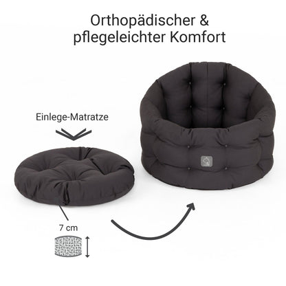 4cats by Doctor Bark Katzenbett Deluxe – Rundes Katzennest | Waschbar bis 95 °C | Formstabil &amp; Langlebig | Made in Germany - Woofshack