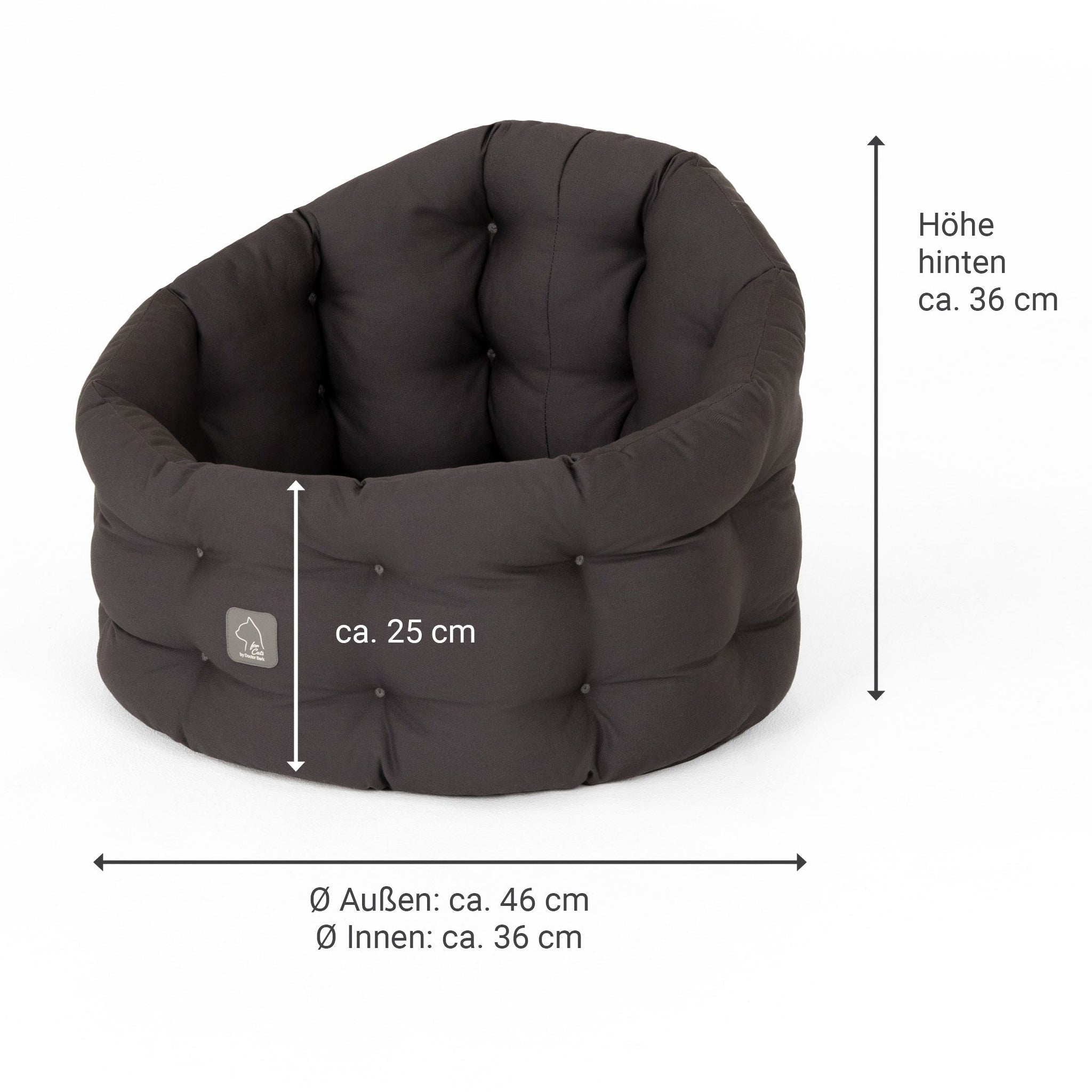 4cats by Doctor Bark Katzenbett Deluxe – Rundes Katzennest | Waschbar bis 95 °C | Formstabil &amp; Langlebig | Made in Germany - Woofshack