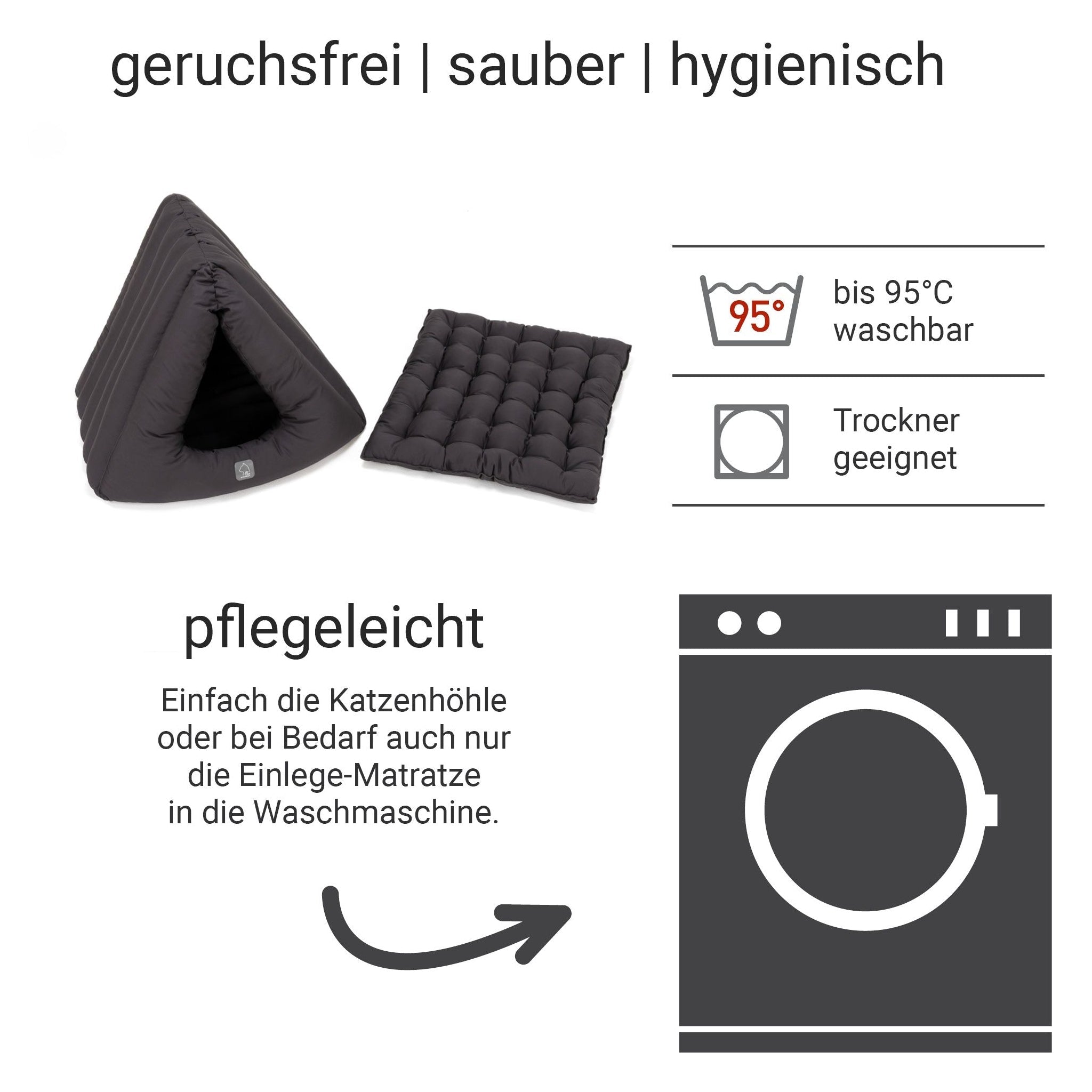 4cats by Doctor Bark Katzenhöhle Deluxe – Das waschbare Katzenbett für Katzen, die sich sicher geborgen fühlen wollen - Woofshack