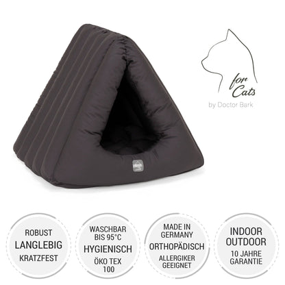 4cats by Doctor Bark Katzenhöhle Deluxe – Das waschbare Katzenbett für Katzen, die sich sicher geborgen fühlen wollen - Woofshack