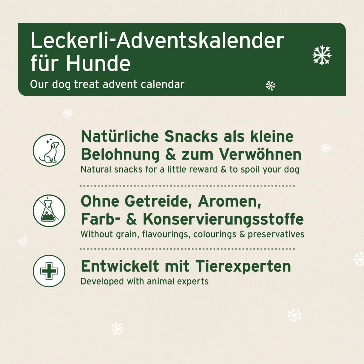 AniForte Adventskalender für Hunde 2026 - Festliche Genussmomente mit neun leckeren Snack-Sorten, schonend gebackenen Funktionssnacks und knusprigen Kokos Sticks - Woofshack