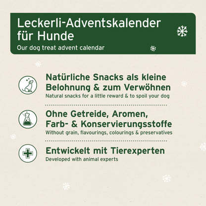 AniForte Adventskalender für Hunde 2026 - Festliche Genussmomente mit neun leckeren Snack-Sorten, schonend gebackenen Funktionssnacks und knusprigen Kokos Sticks - Woofshack