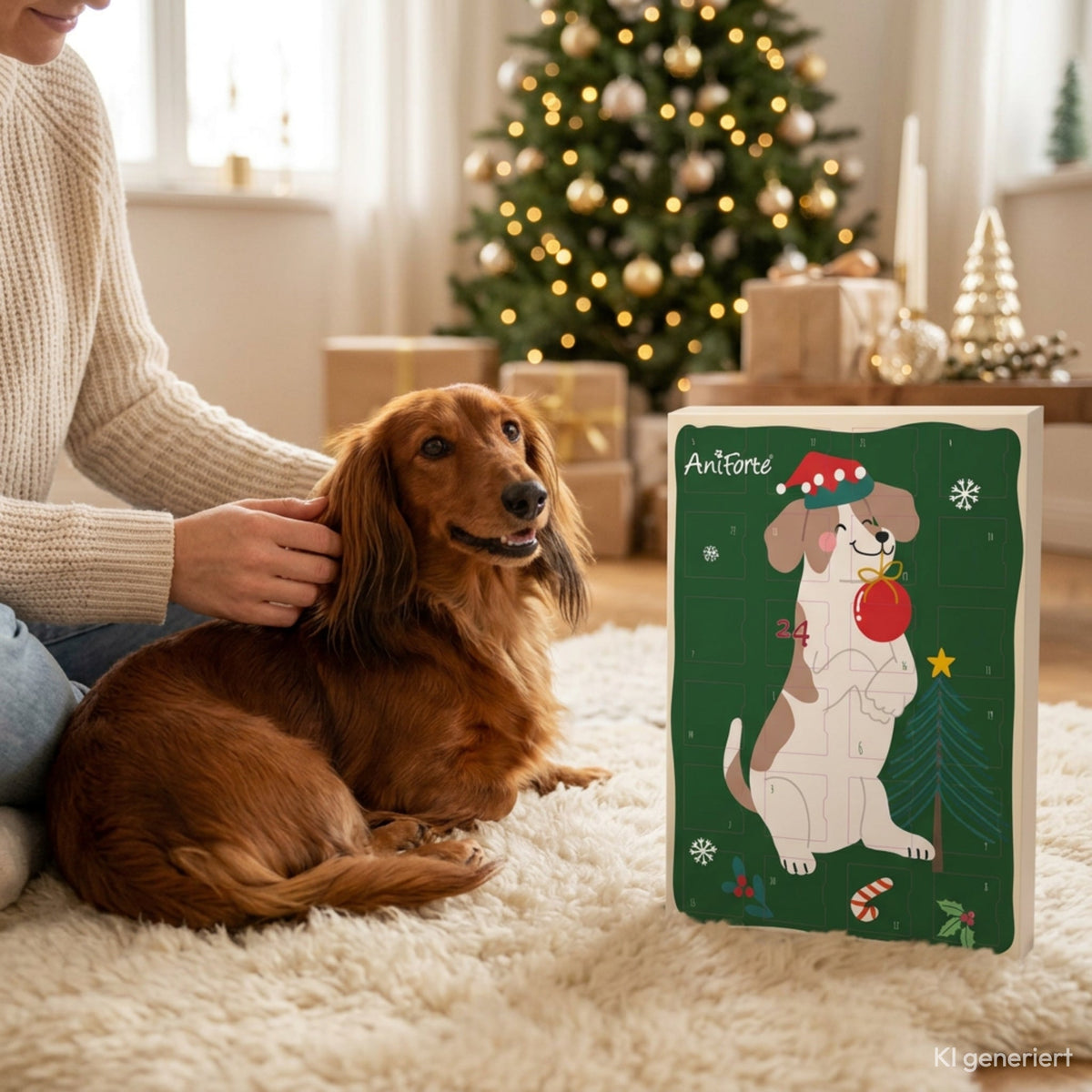 AniForte Adventskalender für Hunde 2026 - Festliche Genussmomente mit neun leckeren Snack-Sorten, schonend gebackenen Funktionssnacks und knusprigen Kokos Sticks - Woofshack