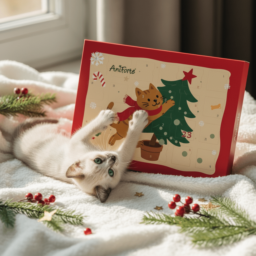 AniForte Adventskalender für Katzen 2025 - 24 natürliche Snacks - Woofshack