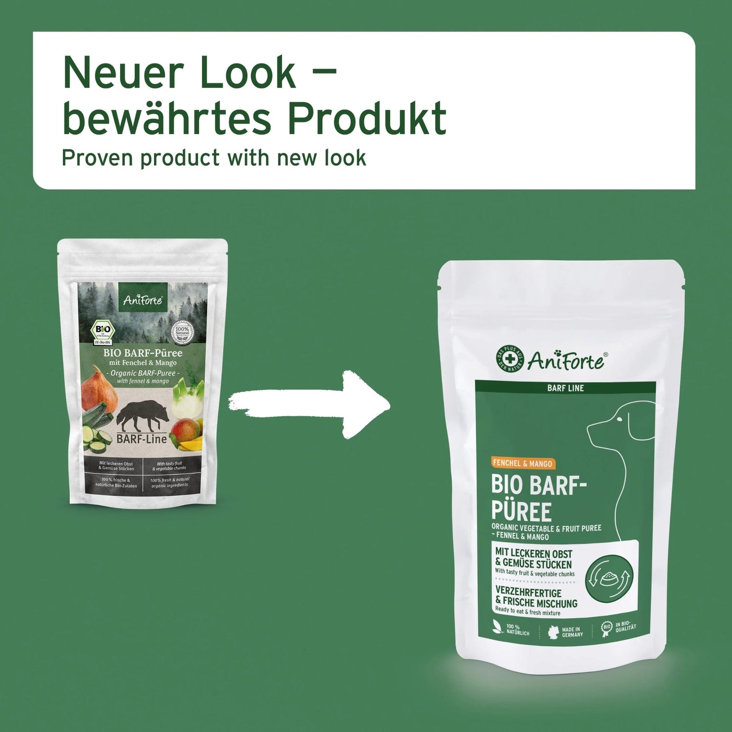 AniForte BIO BARF - Püree mit Fenchel &amp; Mango für Hunde - Woofshack
