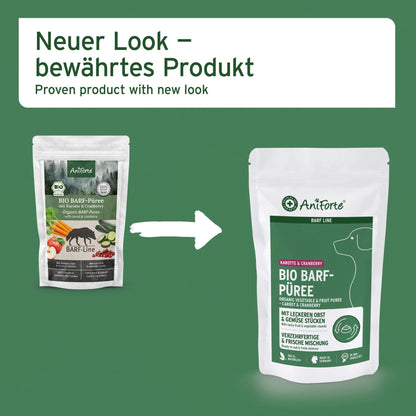 AniForte BIO BARF - Püree mit Karotte &amp; Cranberry für Hunde - Woofshack