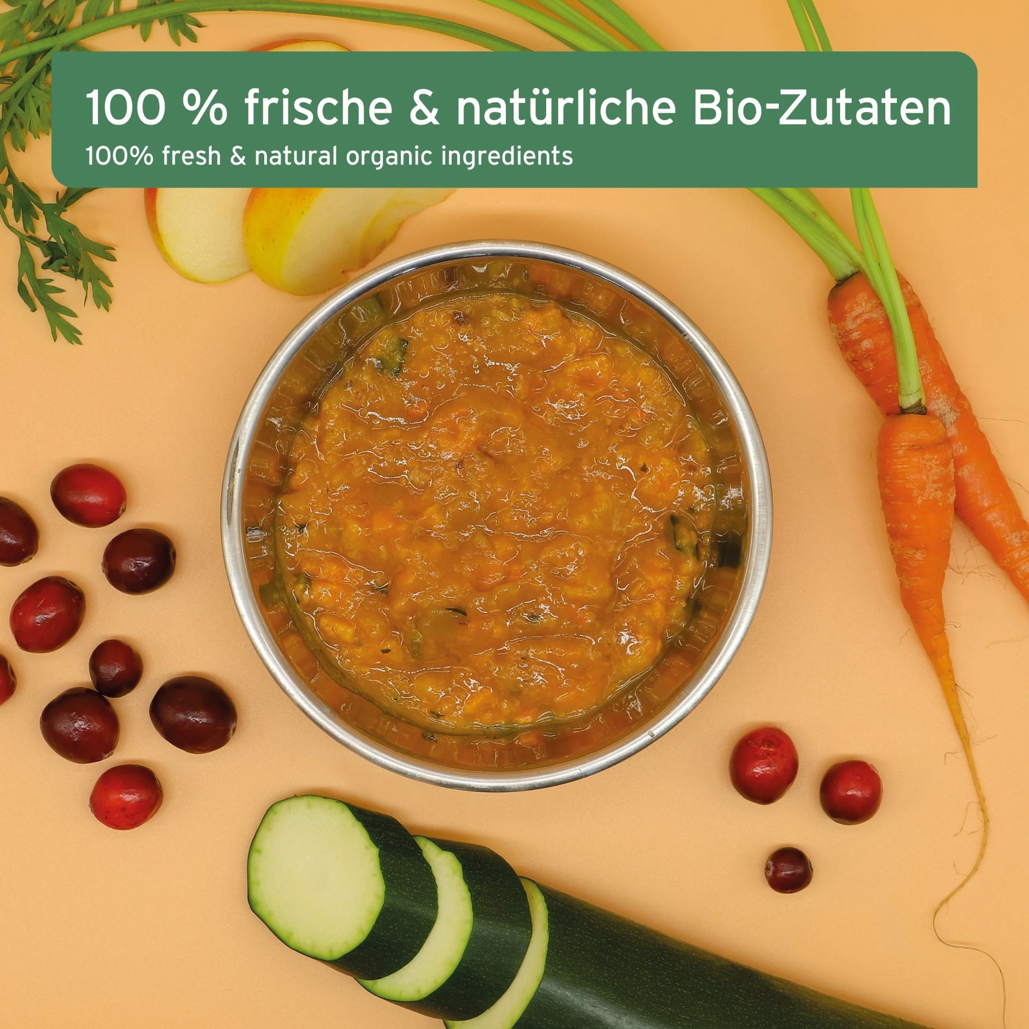 AniForte BIO BARF - Püree mit Karotte &amp; Cranberry für Hunde - Woofshack