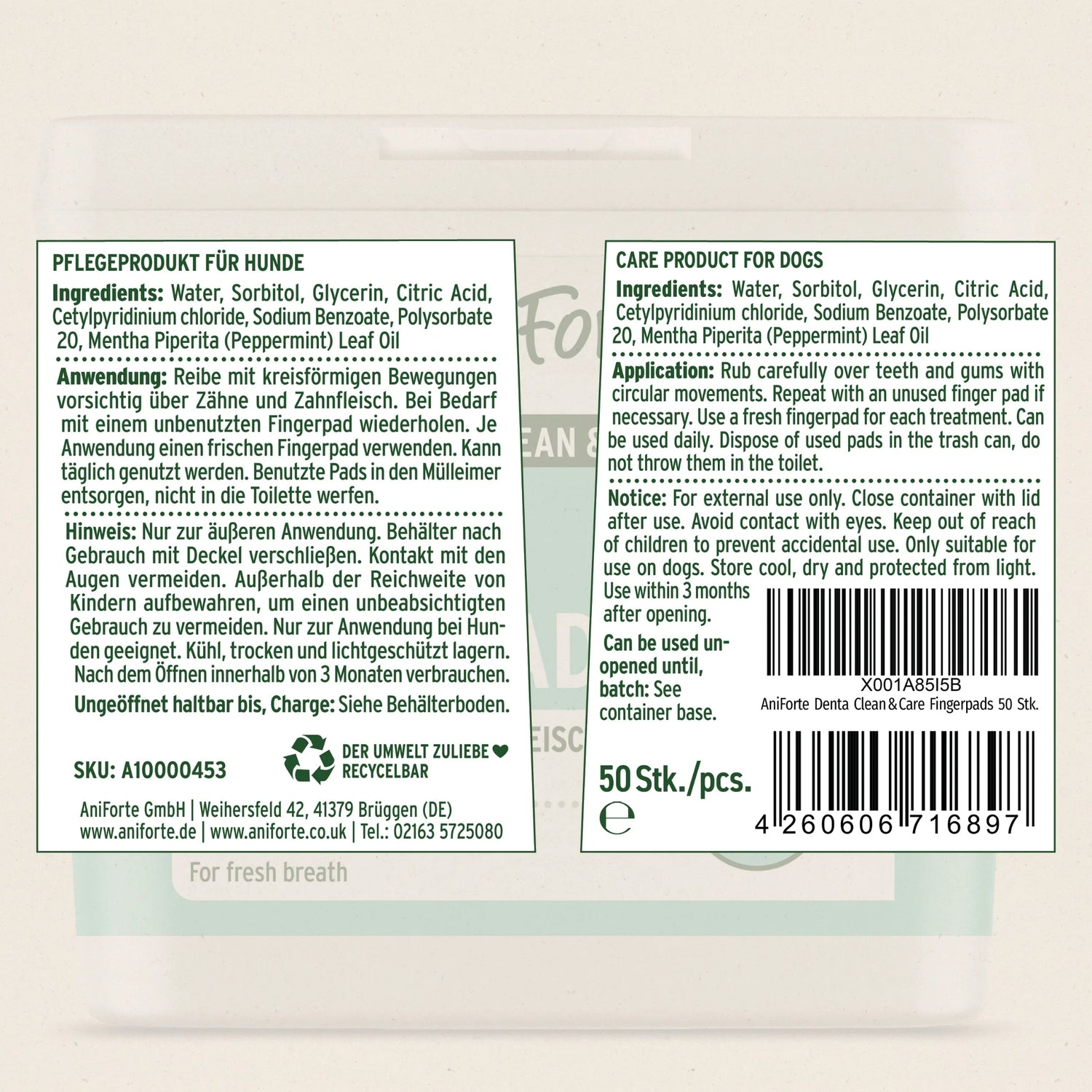 AniForte Denta Clean &amp; Care Fingerpads für Hunde