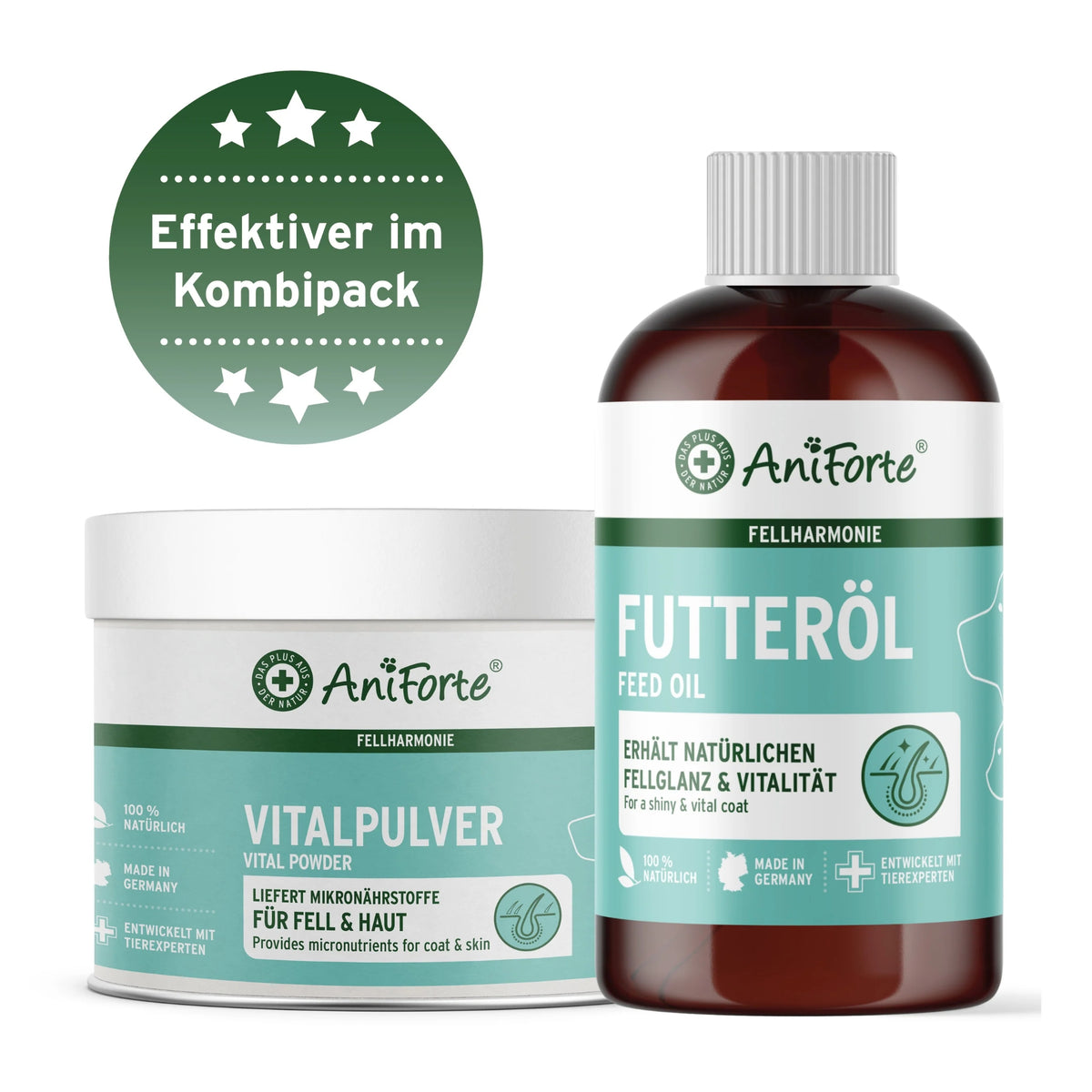 AniForte Fellharmonie Fellglanz Set – Natürliche Fellpflege für seidigen Glanz &amp; gesunde Haut bei Hunden