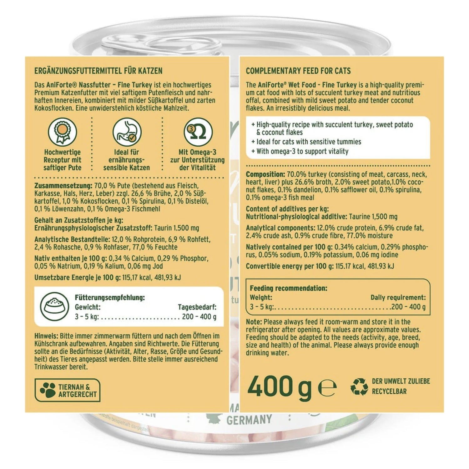AniForte Fine Turkey Katzen Nassfutter - Woofshack