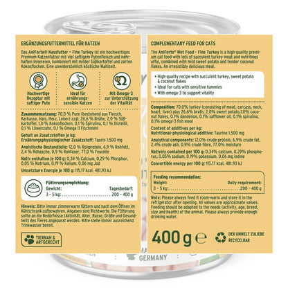 AniForte Fine Turkey Katzen Nassfutter - Woofshack