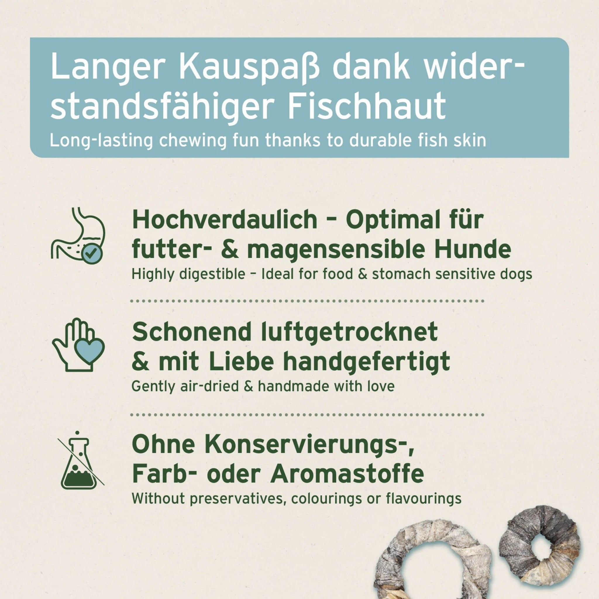 AniForte Fischhaut Donuts Hundesnack - Woofshack