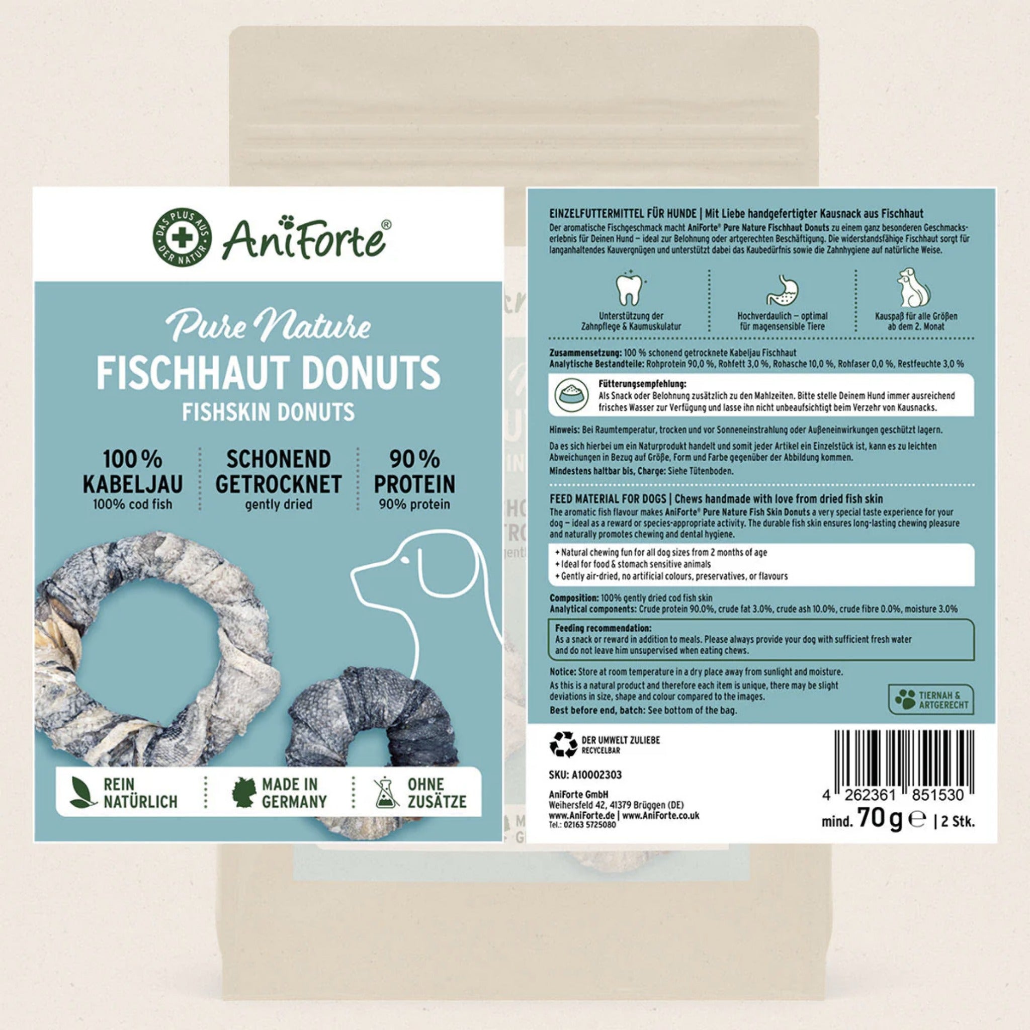 AniForte Fischhaut Donuts Hundesnack - Woofshack