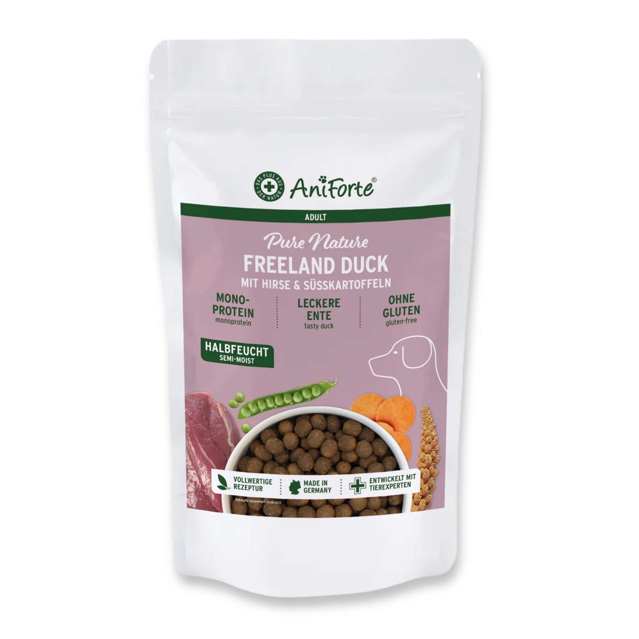 AniForte Freeland Duck Hunde Trockenfutter – Halbfeucht, Leicht Verdaulich &amp; Reich an Omega - 3 für Sensible Hunde - Woofshack