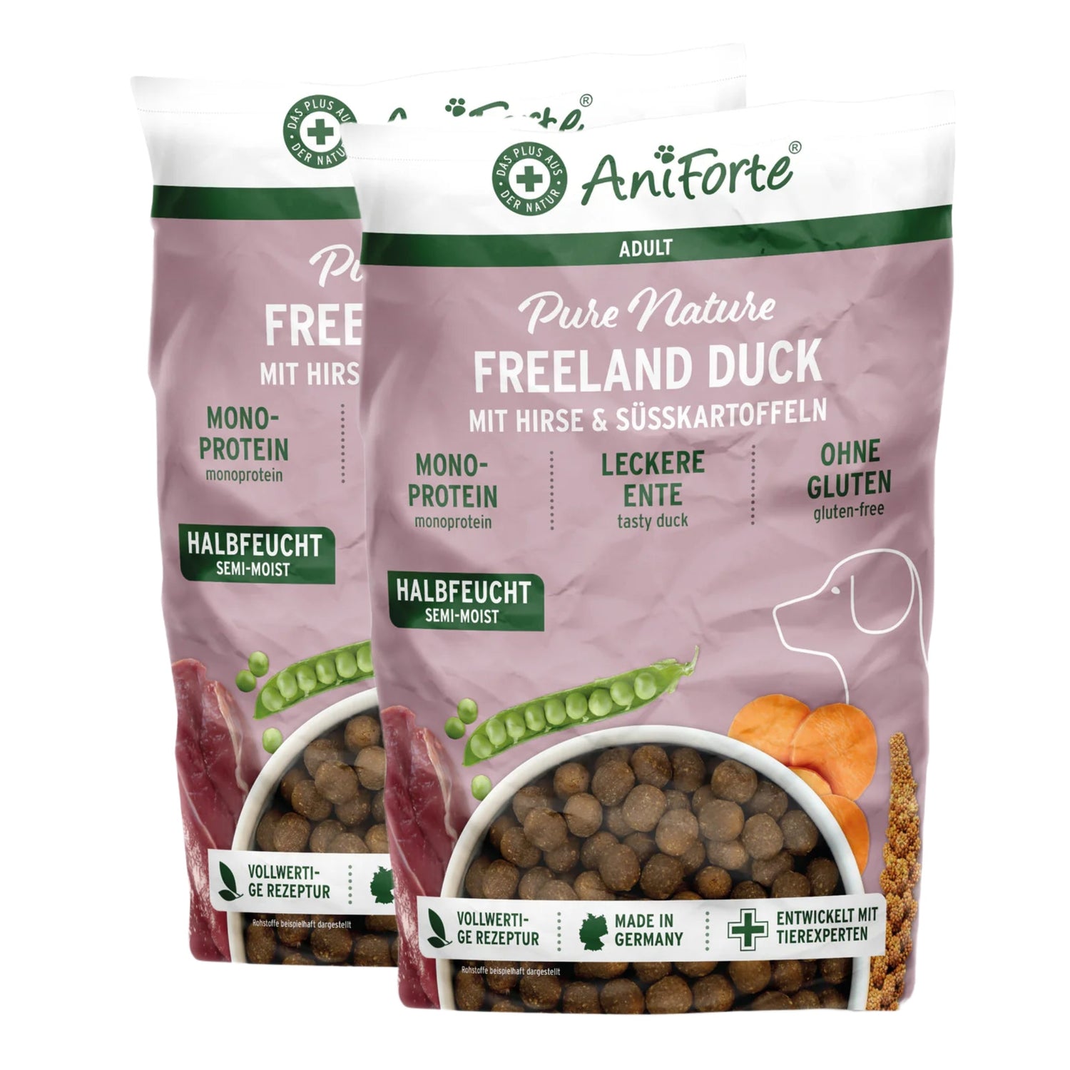 AniForte Freeland Duck Hunde Trockenfutter – Halbfeucht, Leicht Verdaulich &amp; Reich an Omega - 3 für Sensible Hunde - Woofshack