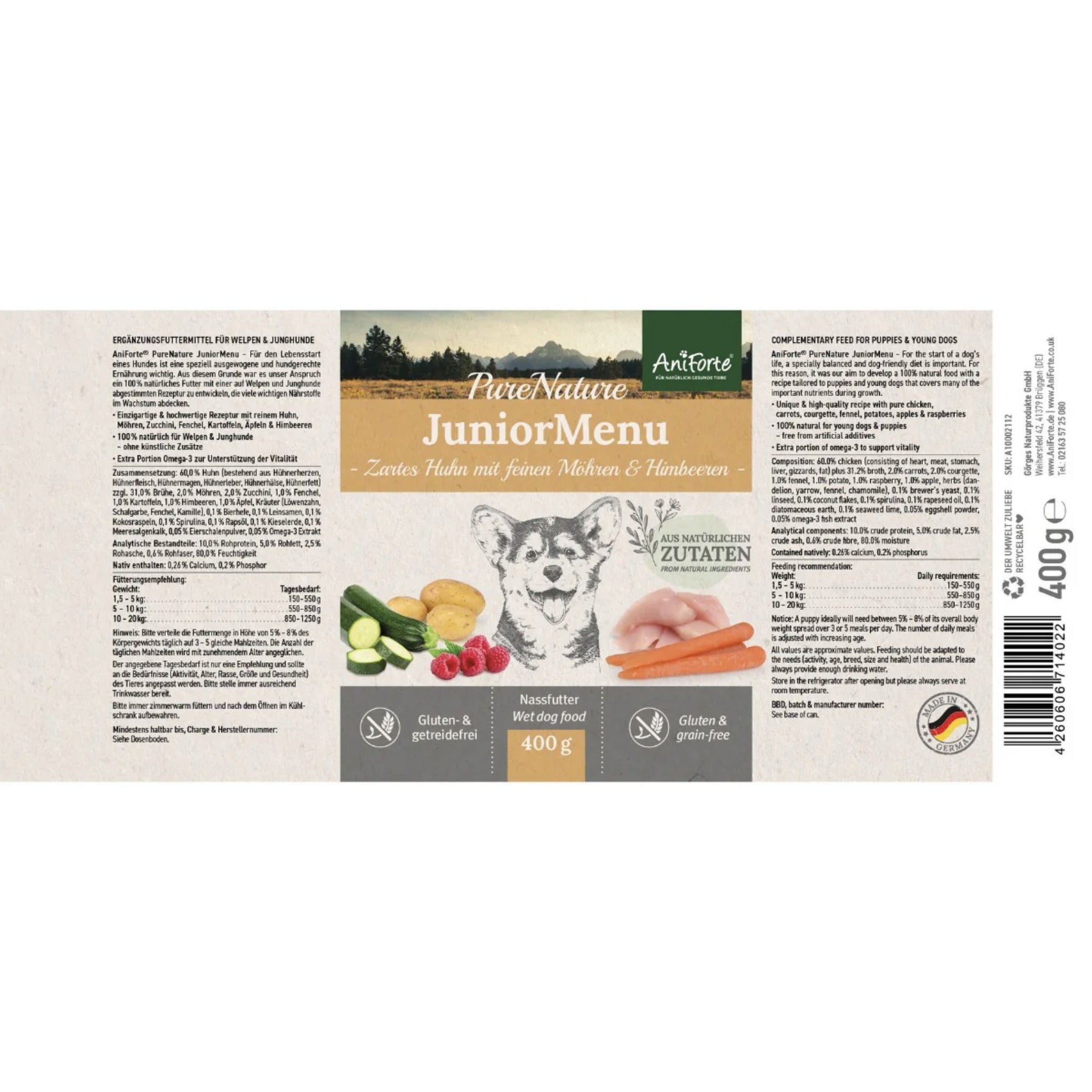 AniForte JuniorMenu Zartes Huhn, Welpen Nassfutter - Woofshack