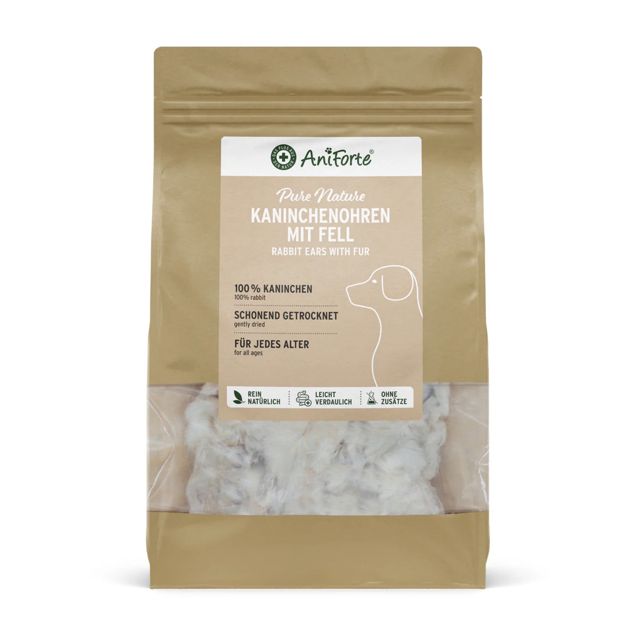 AniForte Kaninchenohren mit Fell, Hundesnack - Woofshack