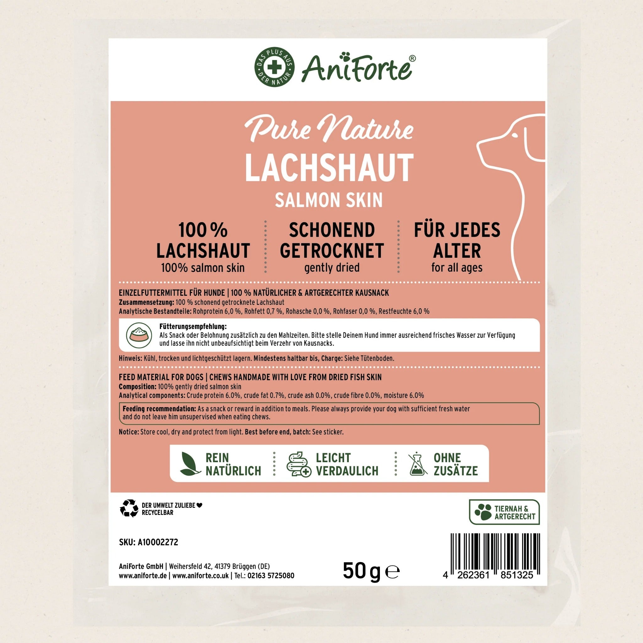 AniForte Lachshaut Hundesnack - Woofshack