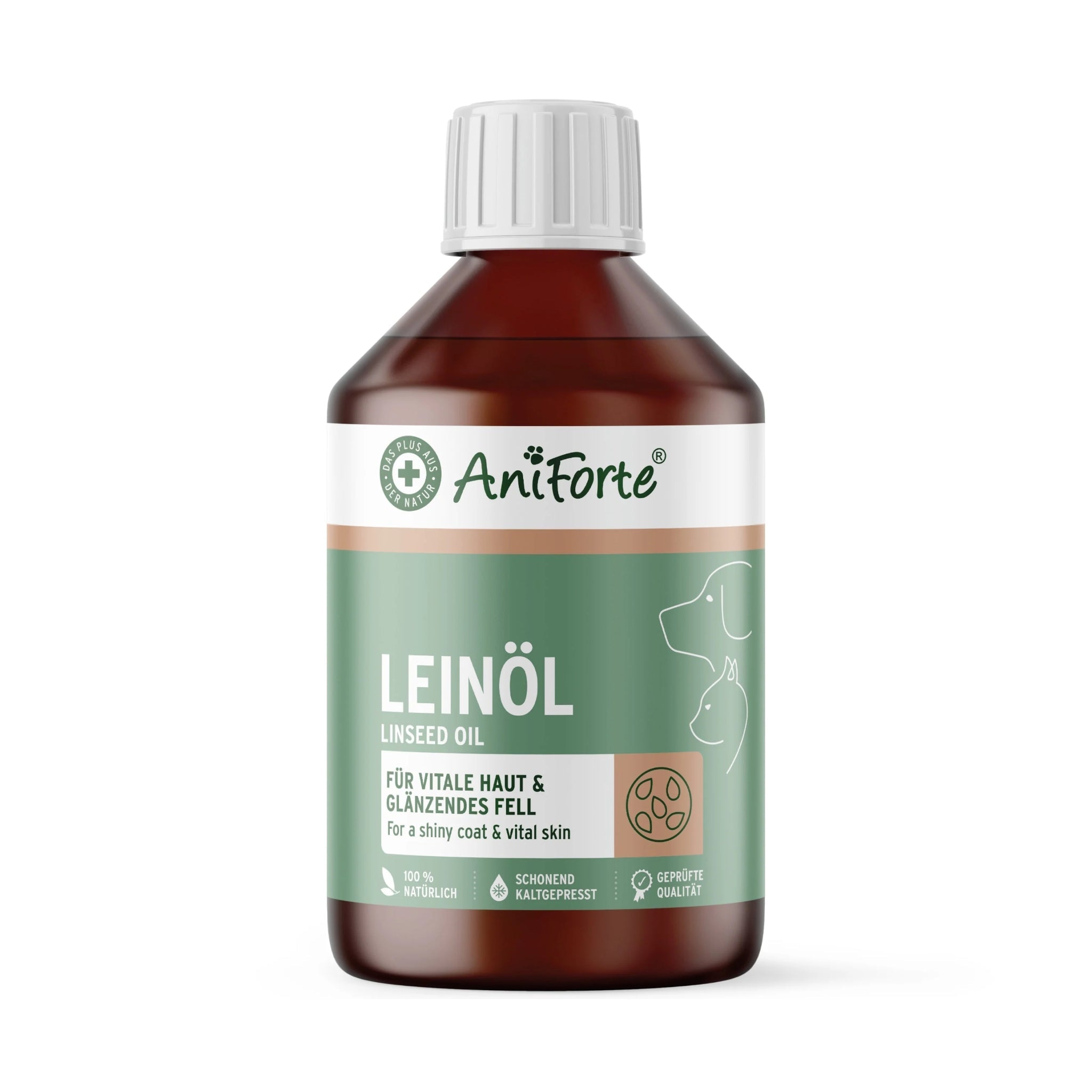 AniForte Leinöl für Hunde – Kaltgepresst für glänzendes Fell &amp; gesunde Haut – reich an Omega - 3 &amp; 6 - Woofshack