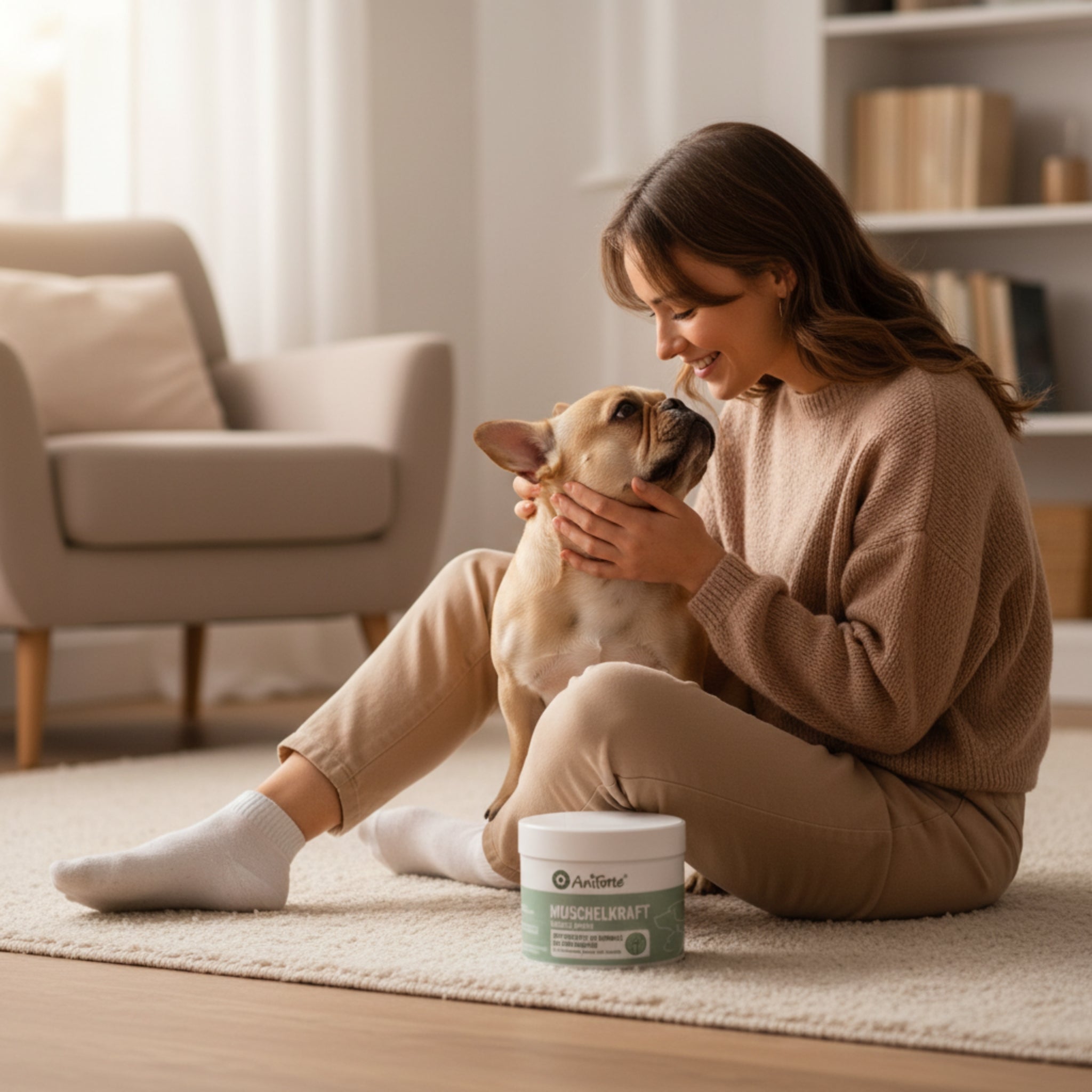 AniForte Muschelkraft Pulver – Natürliche Gelenkunterstützung für Hunde &amp; Katzen mit Blauer Miesmuschel als Futtertopping - Woofshack