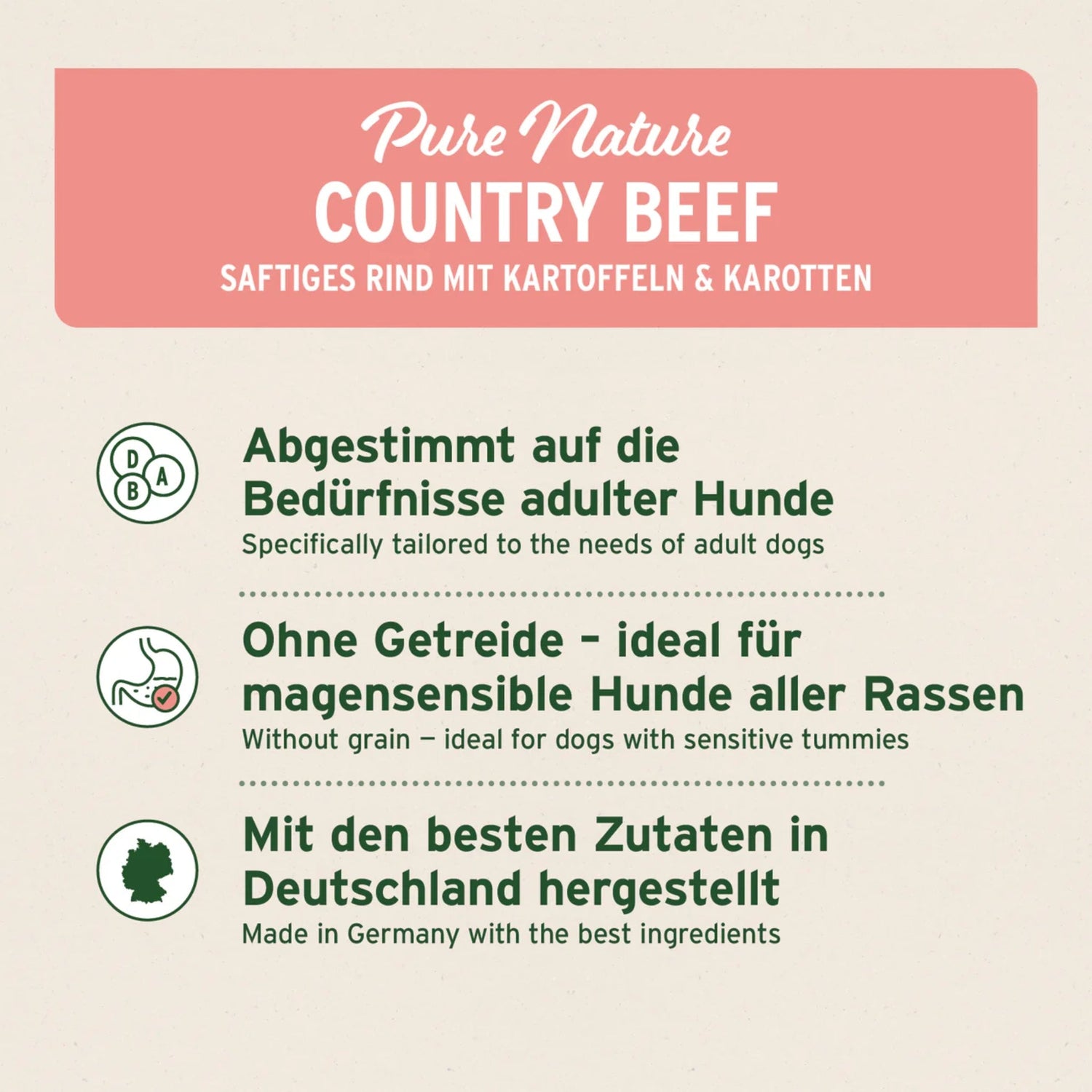 AniForte Pure Nature Country Beef Trockenfutter für Hunde – Getreidefrei, Reich an Omega - 3, Ideal für Allergiker - Woofshack