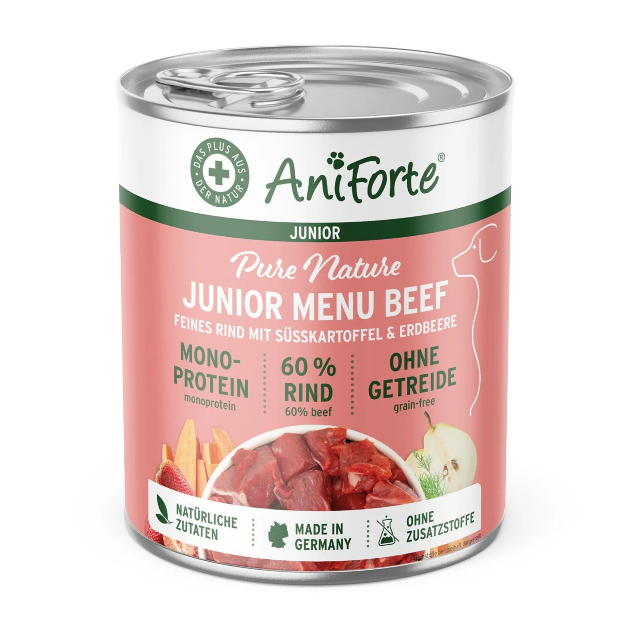 AniForte Pure Nature Junior Menu Beef – Premium Welpen - Nassfutter für gesundes Wachstum, 100% natürlich &amp; getreidefrei - Woofshack