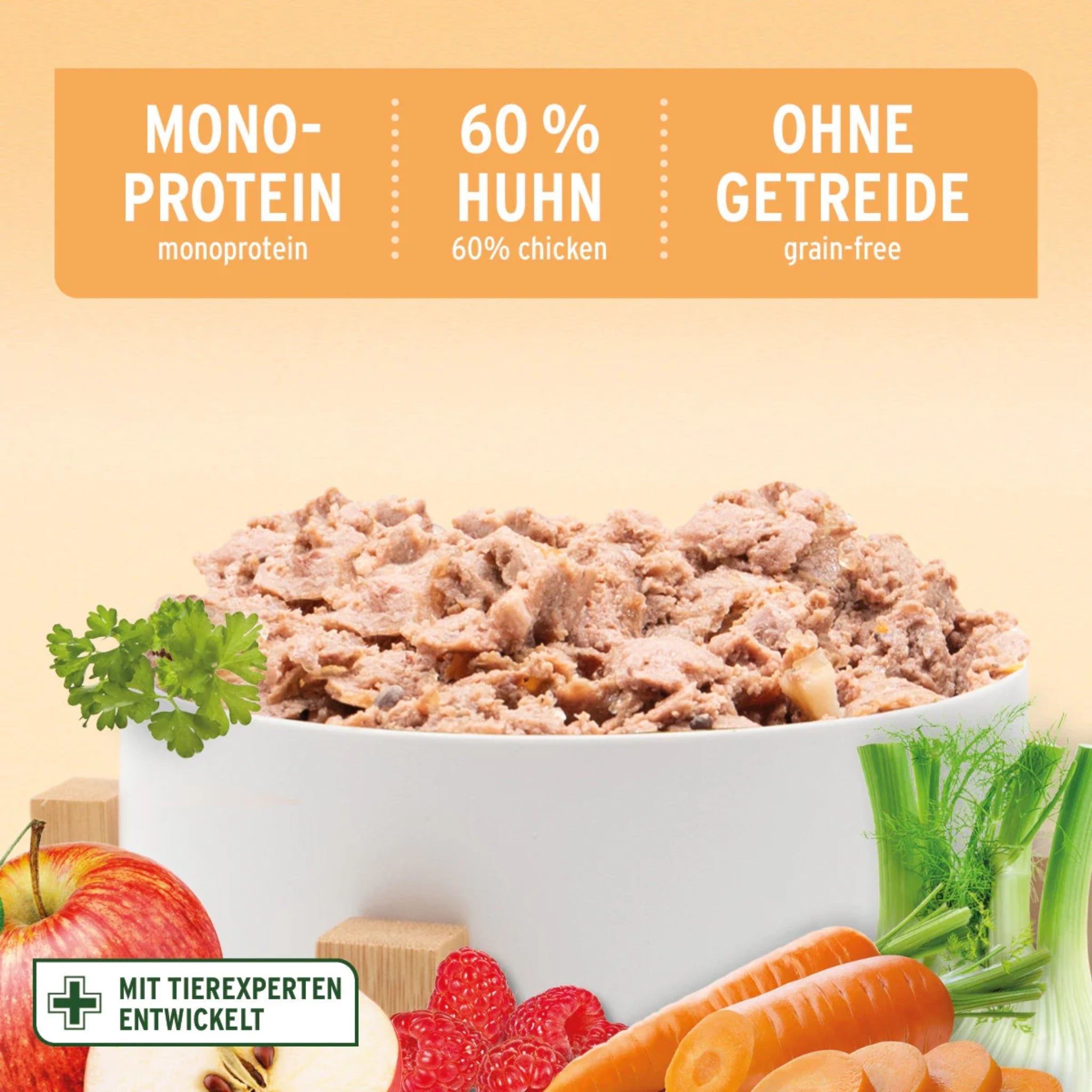 AniForte Pure Nature Junior Menu Chicken – Premium Welpen - Nassfutter ohne Getreide, 100% natürlich für gesundes Wachstum &amp; starke Knochen - Woofshack
