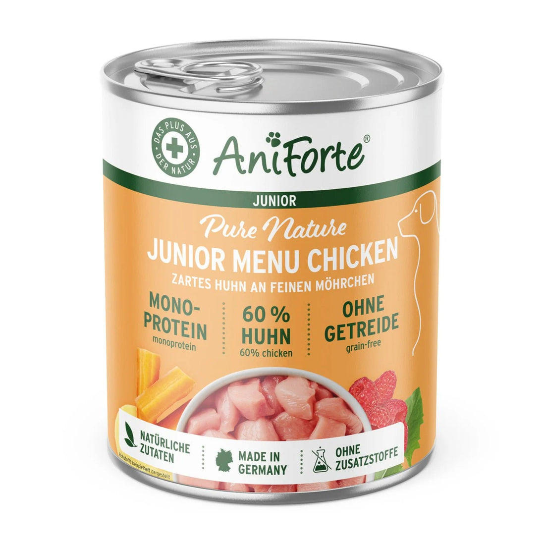 AniForte Pure Nature Junior Menu Chicken – Premium Welpen - Nassfutter ohne Getreide, 100% natürlich für gesundes Wachstum &amp; starke Knochen - Woofshack