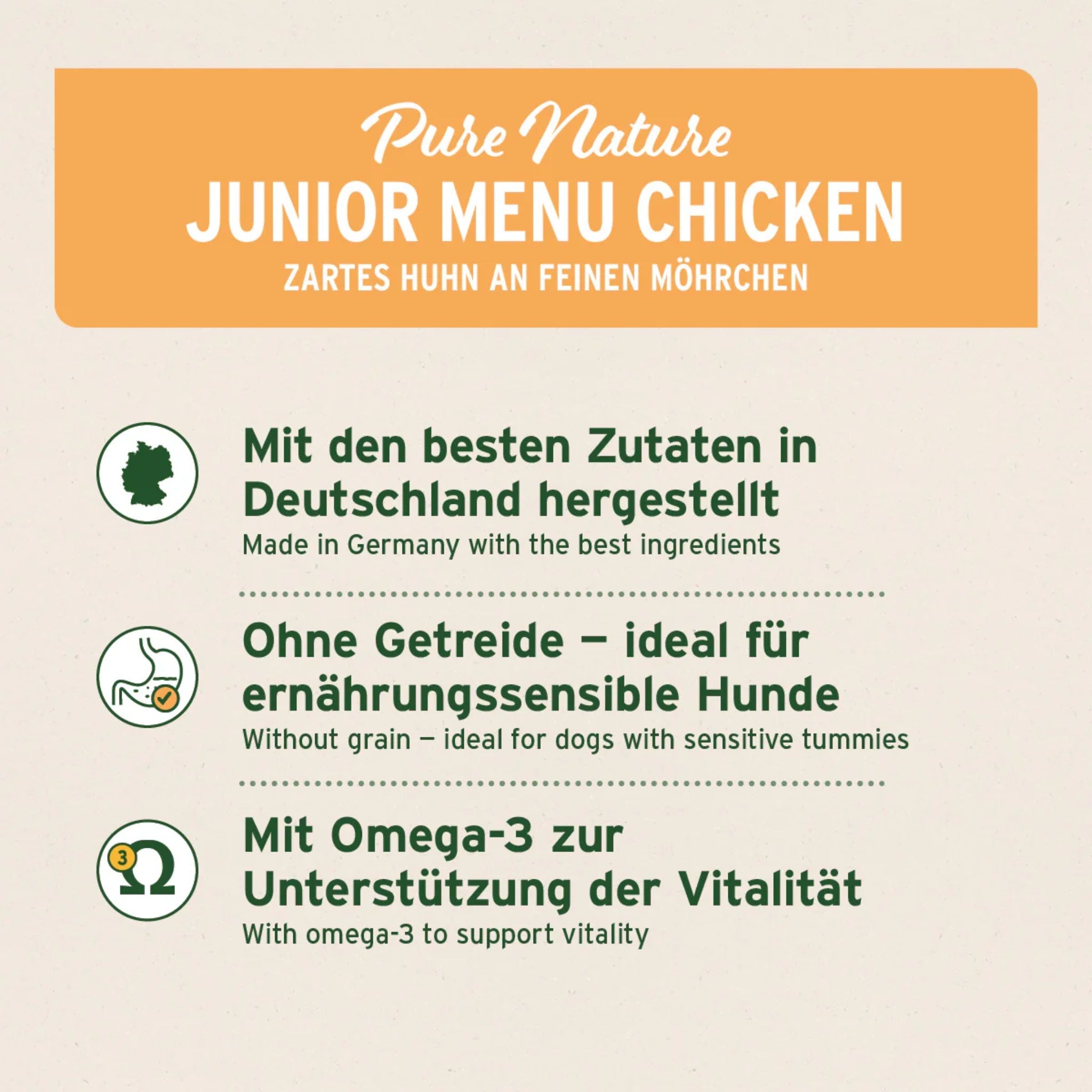 AniForte Pure Nature Junior Menu Chicken – Premium Welpen - Nassfutter ohne Getreide, 100% natürlich für gesundes Wachstum &amp; starke Knochen - Woofshack