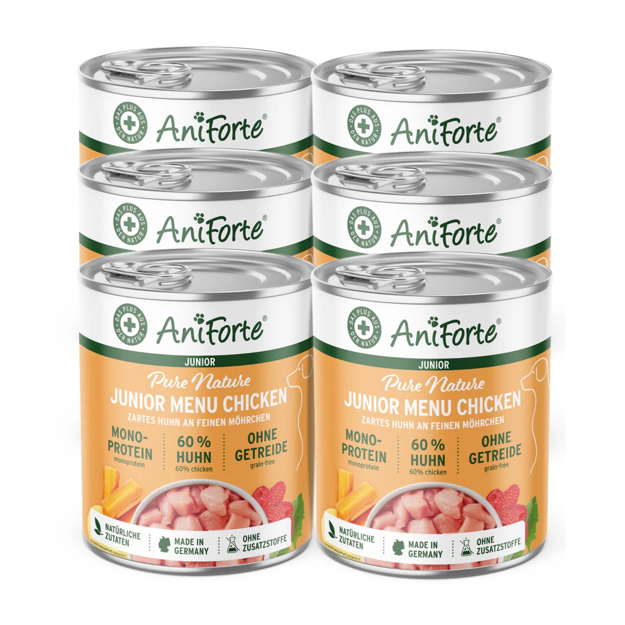AniForte Pure Nature Junior Menu Chicken – Premium Welpen - Nassfutter ohne Getreide, 100% natürlich für gesundes Wachstum &amp; starke Knochen - Woofshack