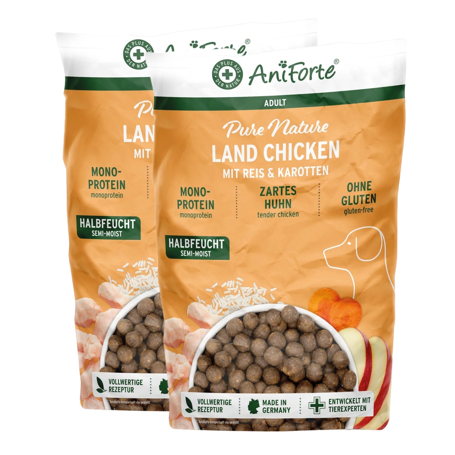 AniForte Pure Nature Land Chicken Halbfeuchtes Hunde Trockenfutter – Natürlich, Schmackhaft &amp; Ohne Zusatzstoffe für ausgewachsene &amp; ältere Hunde - Woofshack
