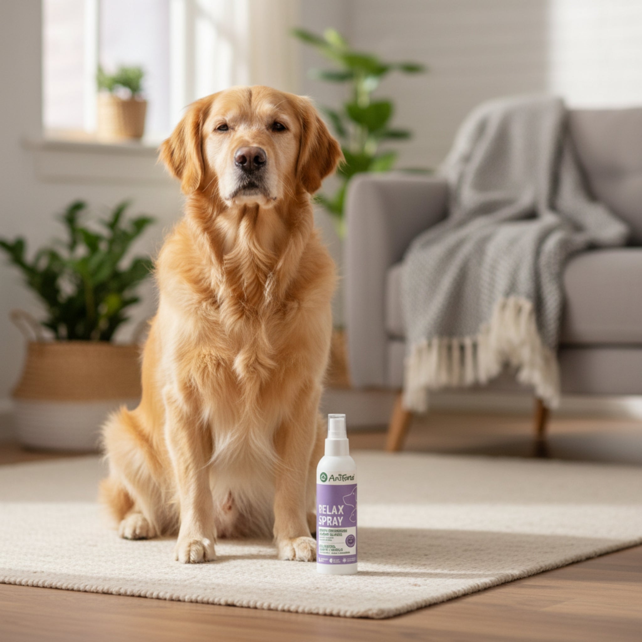AniForte Relax Spray für Hunde &amp; Katzen – Natürliche Beruhigung bei Stress, Angst &amp; Unruhe durch Silvester, Gewitter &amp; Autofahrten - Woofshack