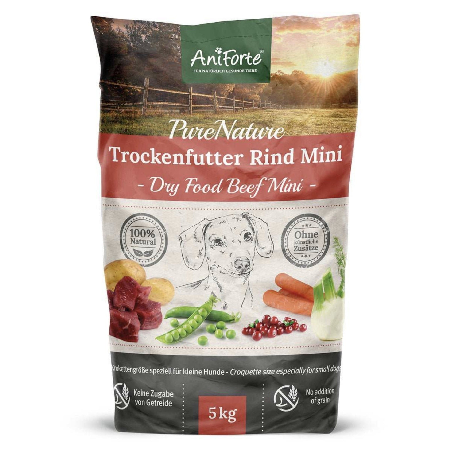 AniForte Rind Mini Trockenfutter – Getreidefrei für kleine Hunde
