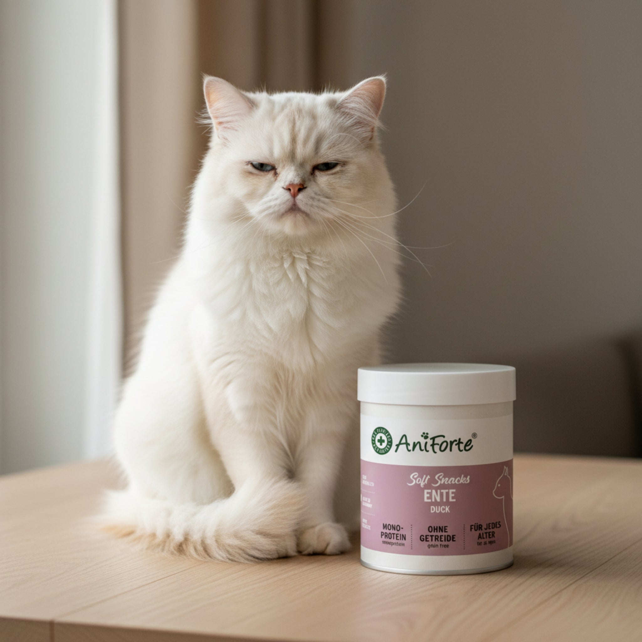 AniForte Soft Snack Ente – Weiche Premium - Leckerlis für Katzen, Natürlich &amp; Getreidefrei, Ideal für Training &amp; Belohnung - Woofshack